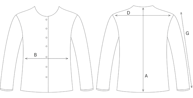 Guida misure CRINKLE VELVET JACKET