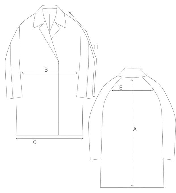Guida misure COAT WITH LEATHER COLLAR