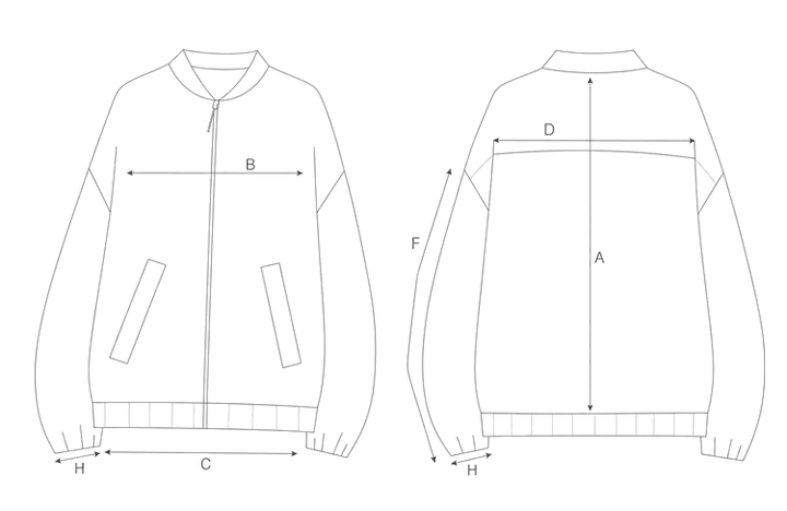 Guida misure PRINTED SILK BOMBER JACKET