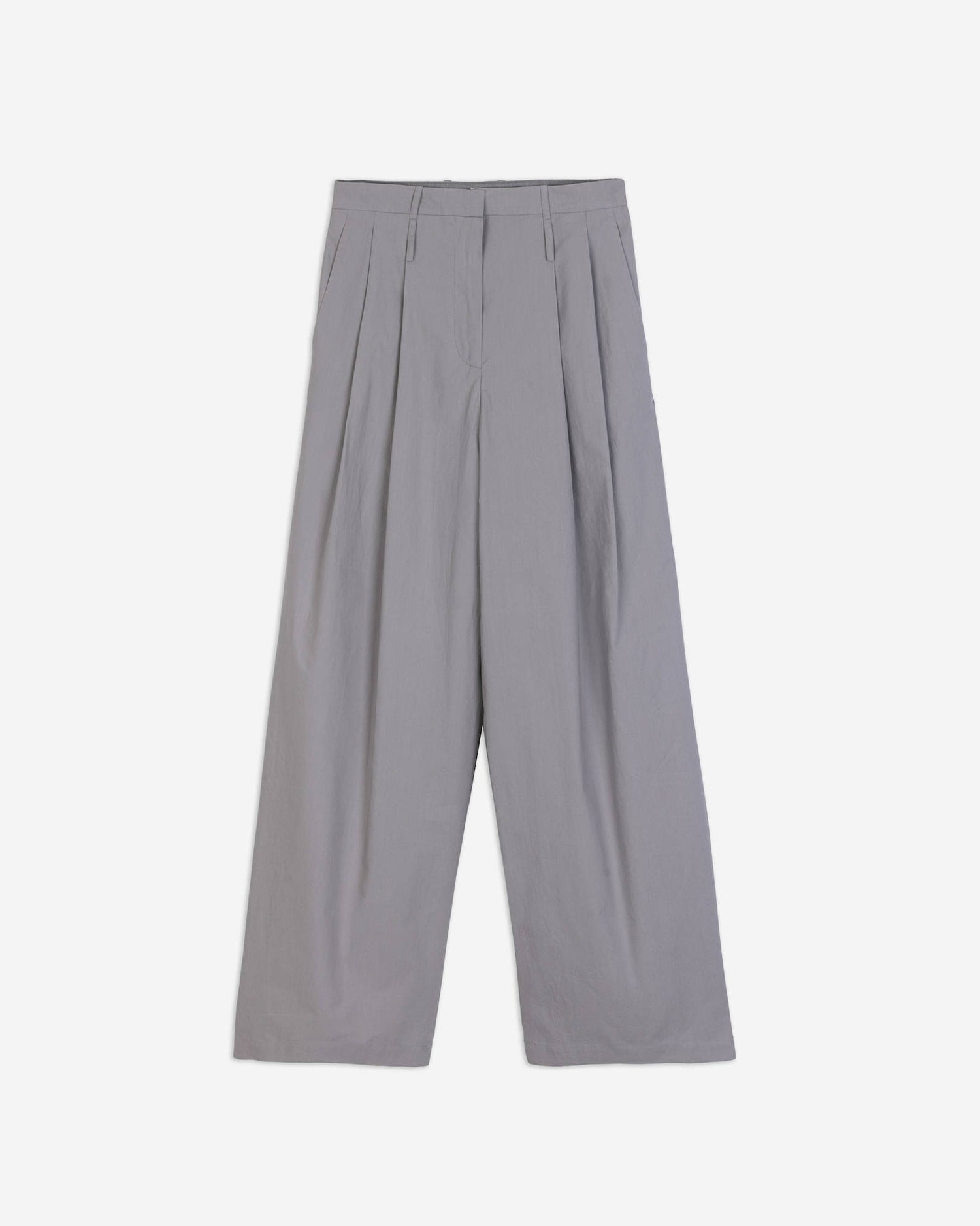 POPLIN TROUSERS WITH PLEATS