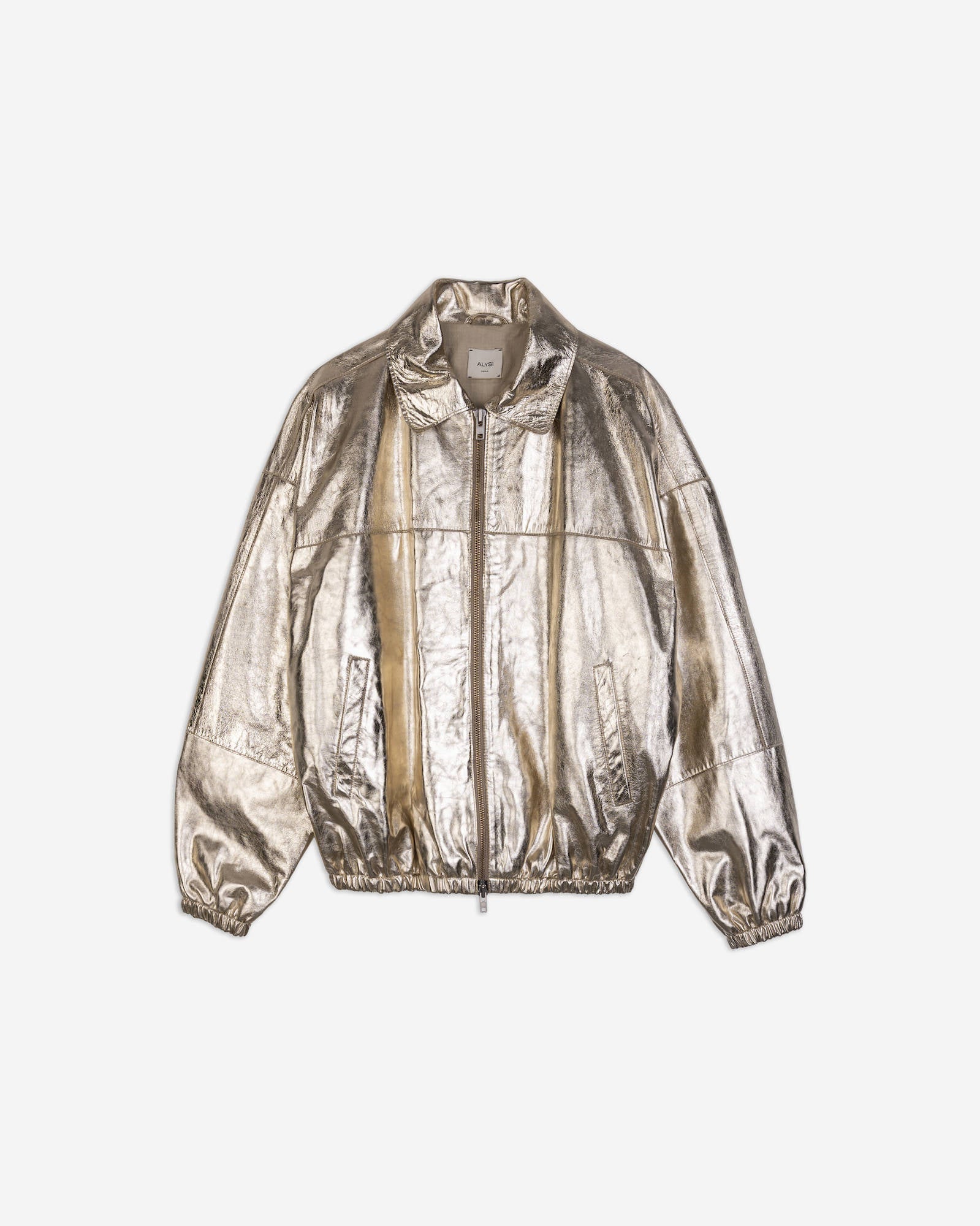 SHINY LEATHER BOMBER