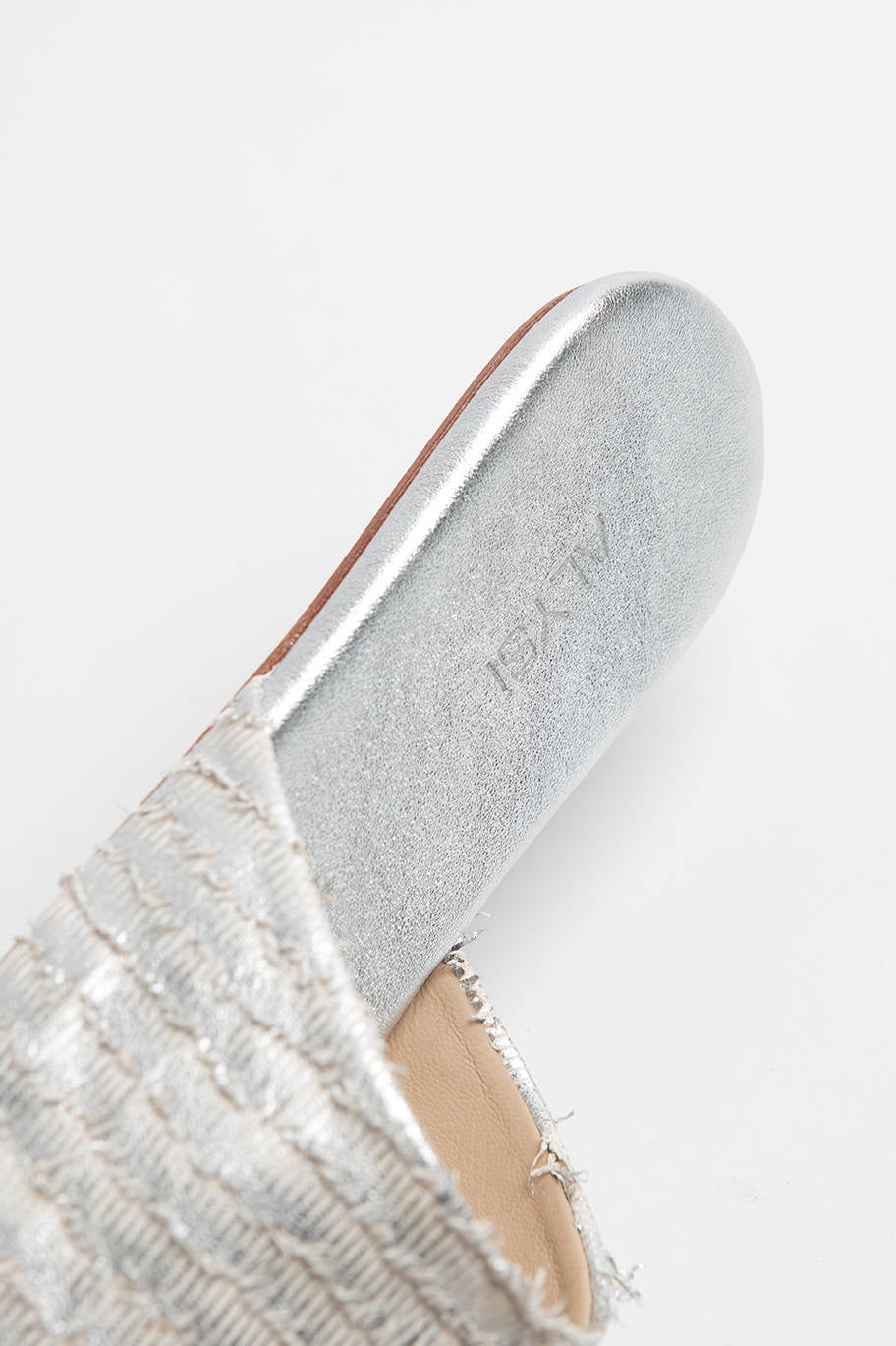 SILVER FRINGED CLOGS