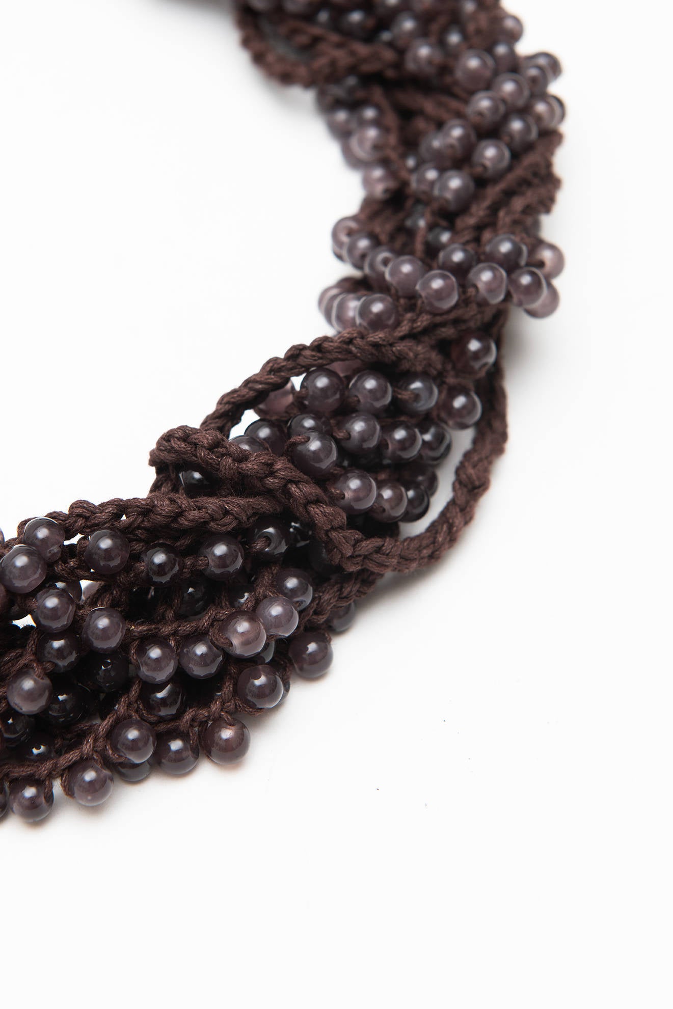 CROCHET BEADS NECKLACE Choco