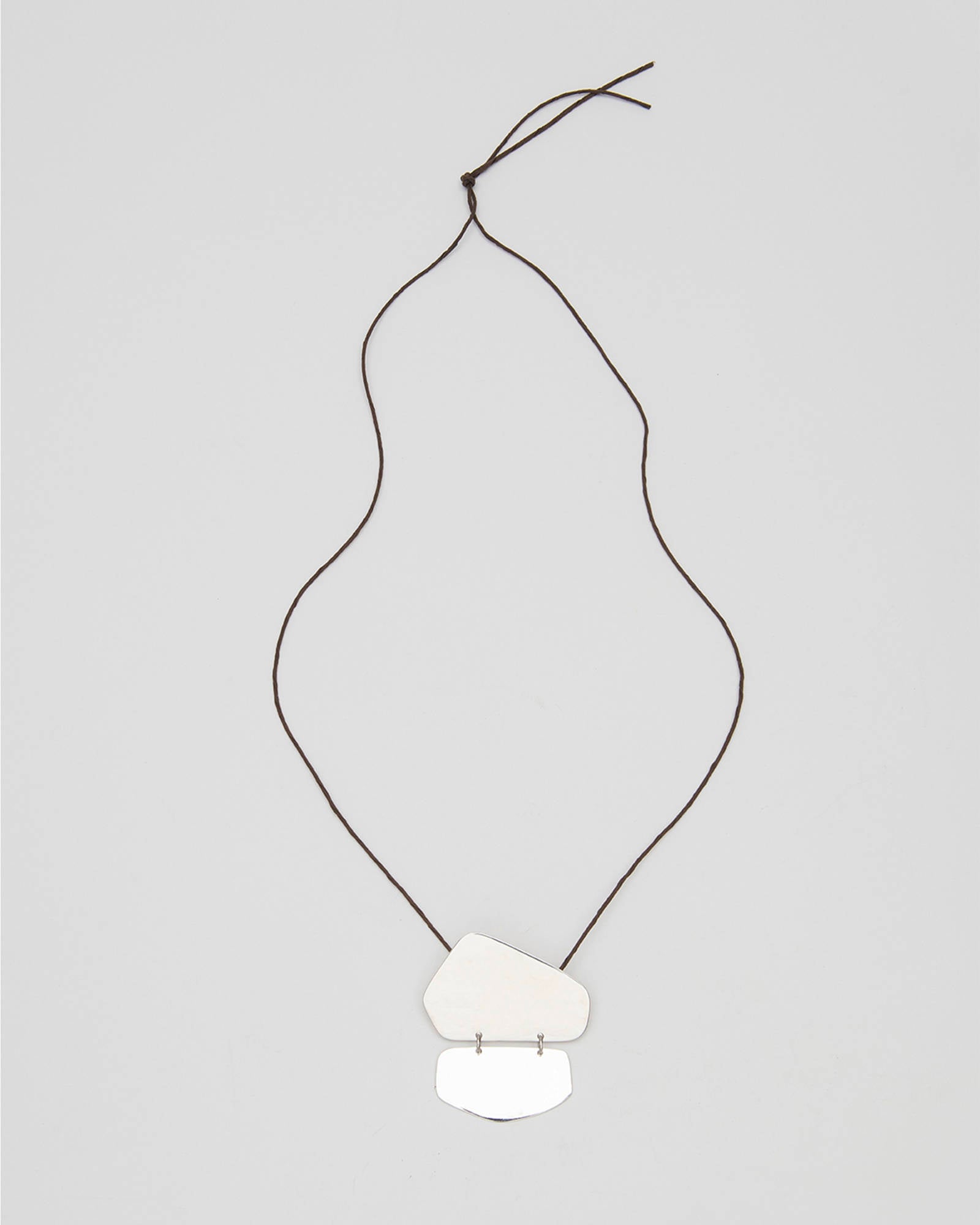 SILVER MIRROR PLATE PENDANT NECKLACE