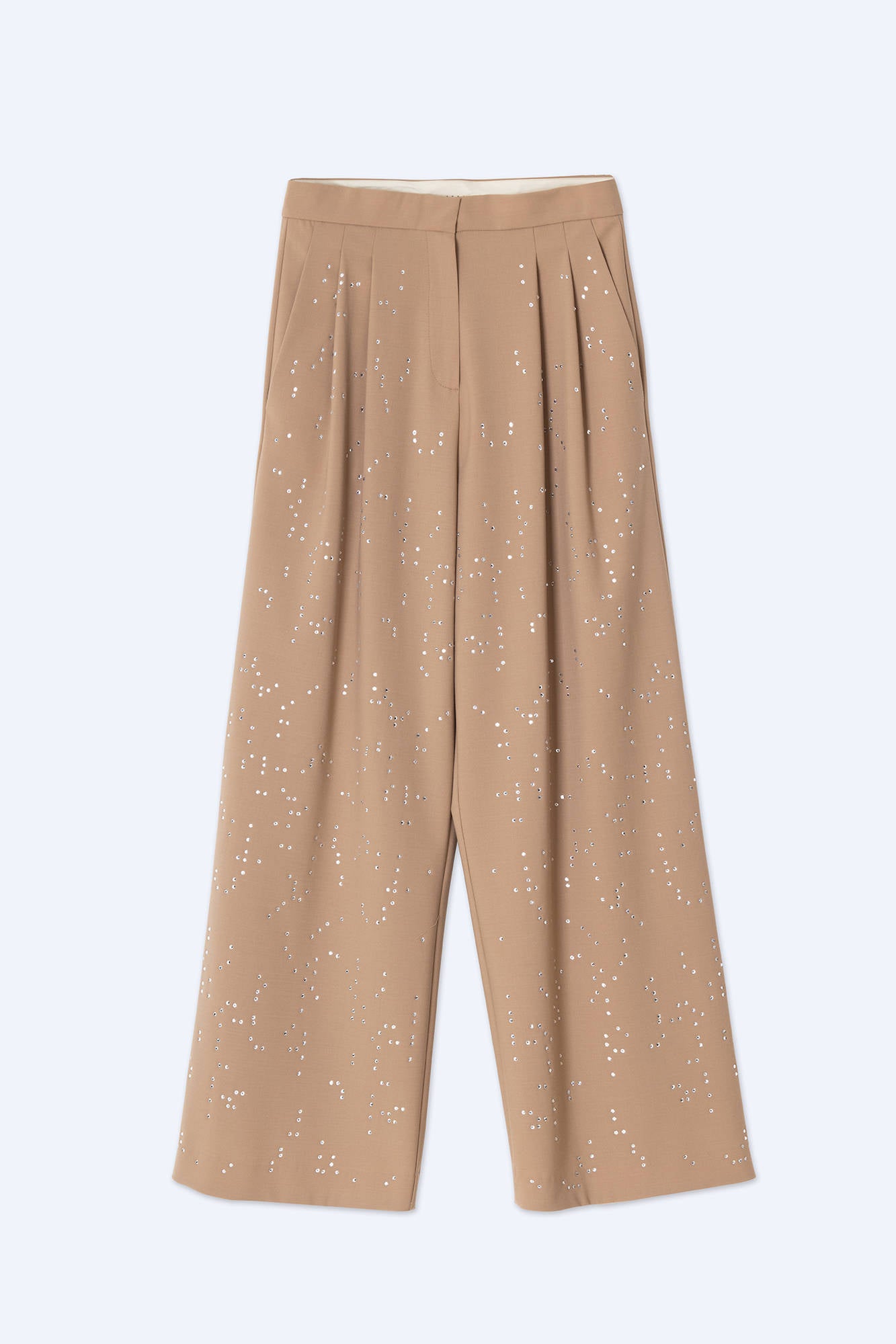 WIDE LEG PANTS WITH RHINESTONE