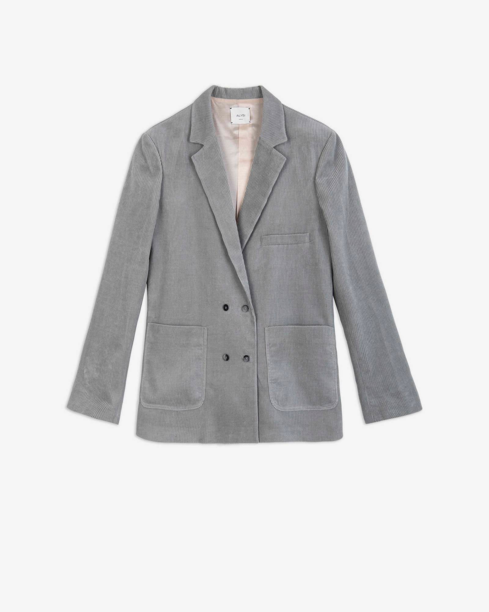 DOUBLE-BREASTED CORDUROY BLAZER