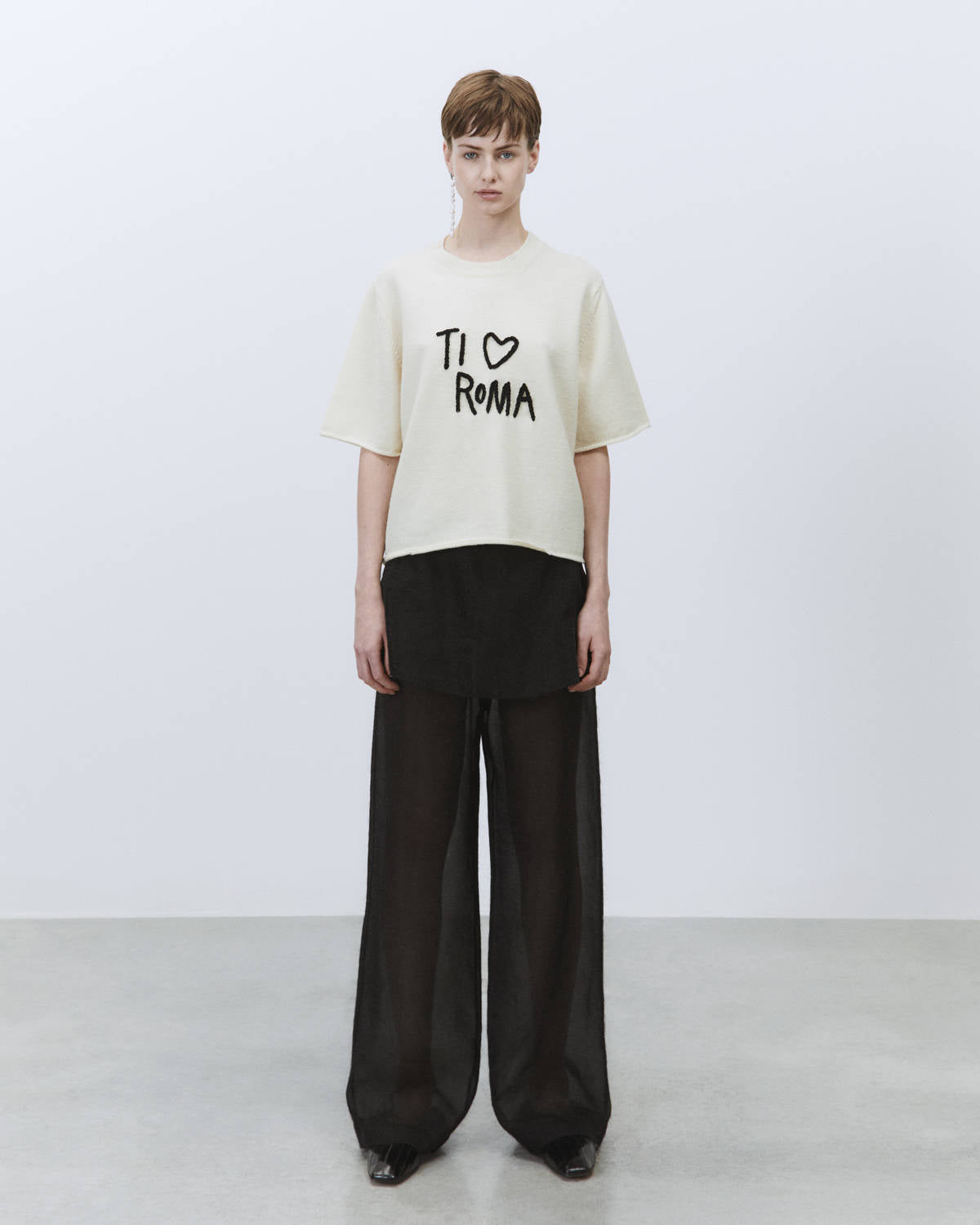 T-SHIRT WITH “I LOVE ROME” EMBROIDERY