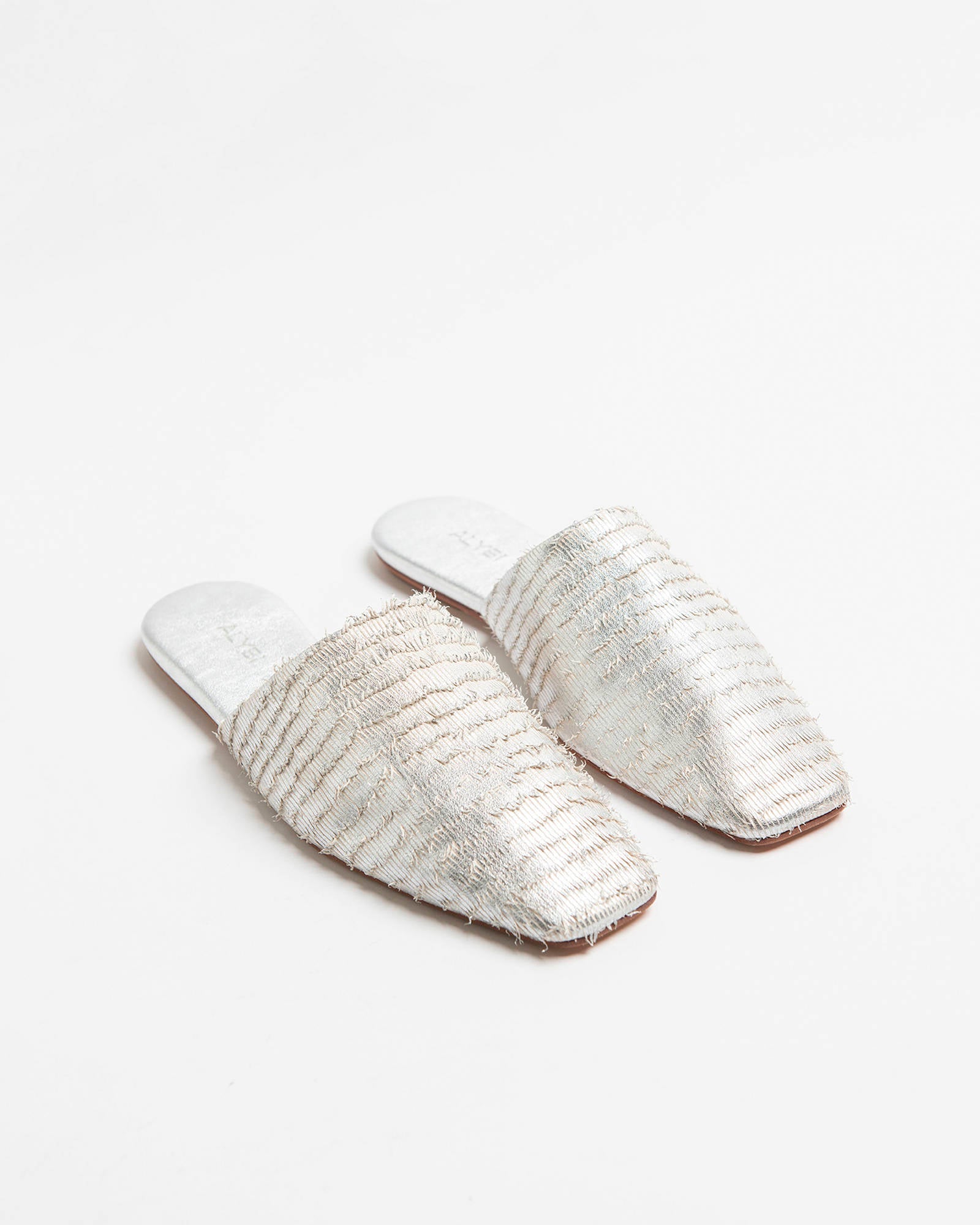 SILVER FRINGED CLOGS