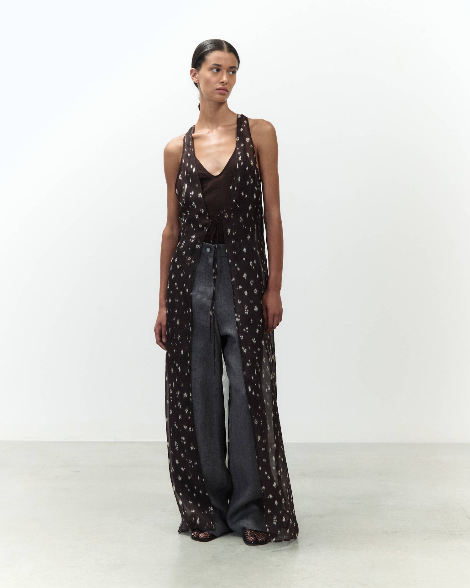 PRINTED CHIFFON DUSTER