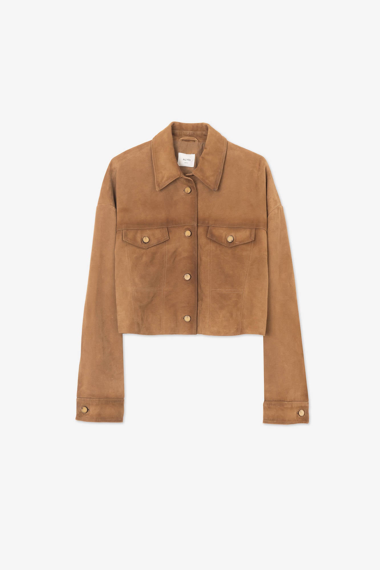 CARAMEL SUEDE CROPPED JACKET