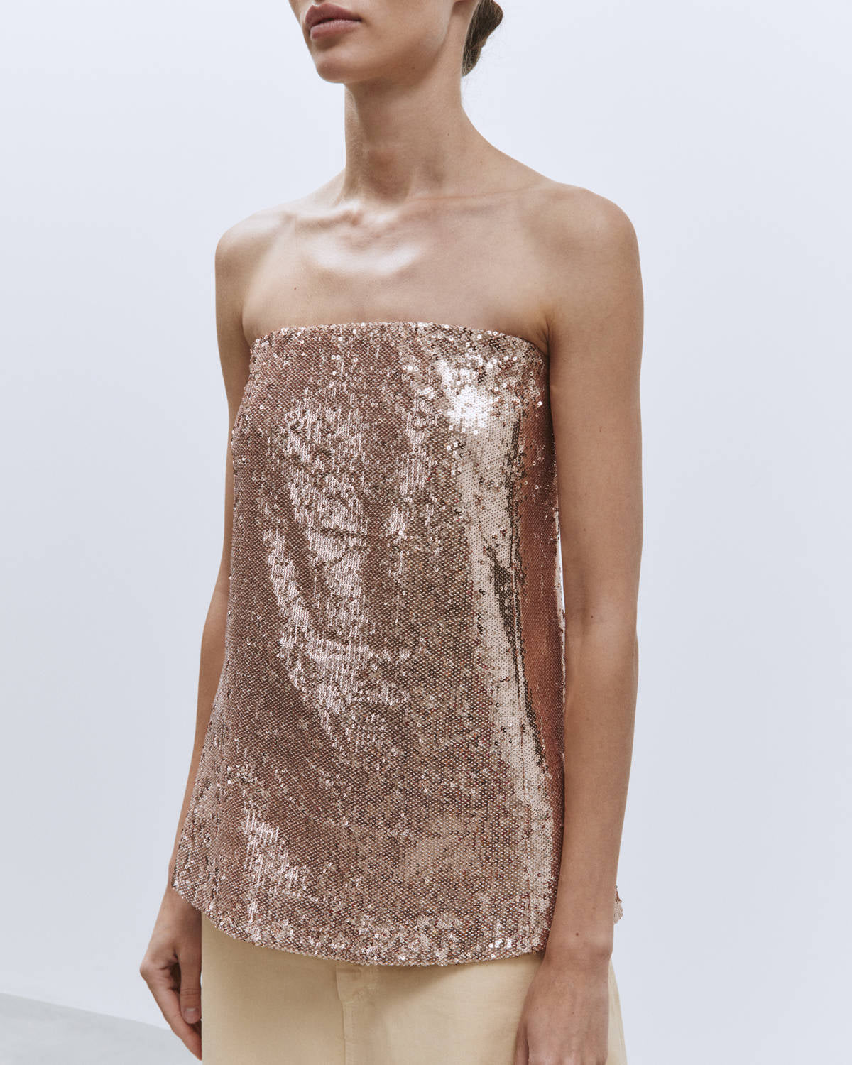 Copper SEQUIN BANDEAU TOP