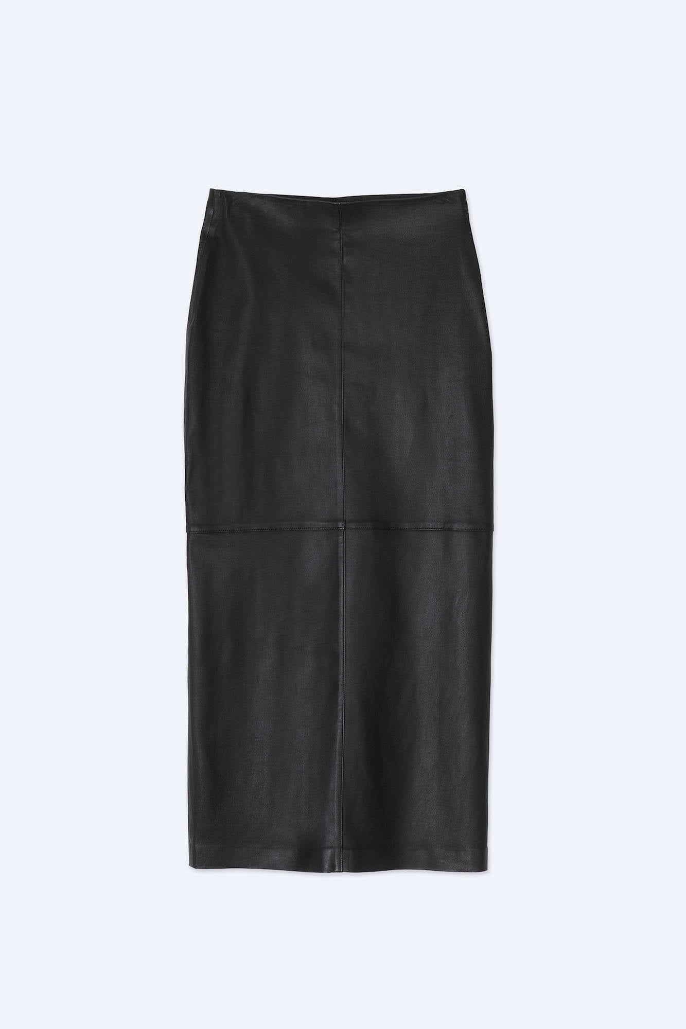 STRETCH LEATHER PENCIL SKIRT