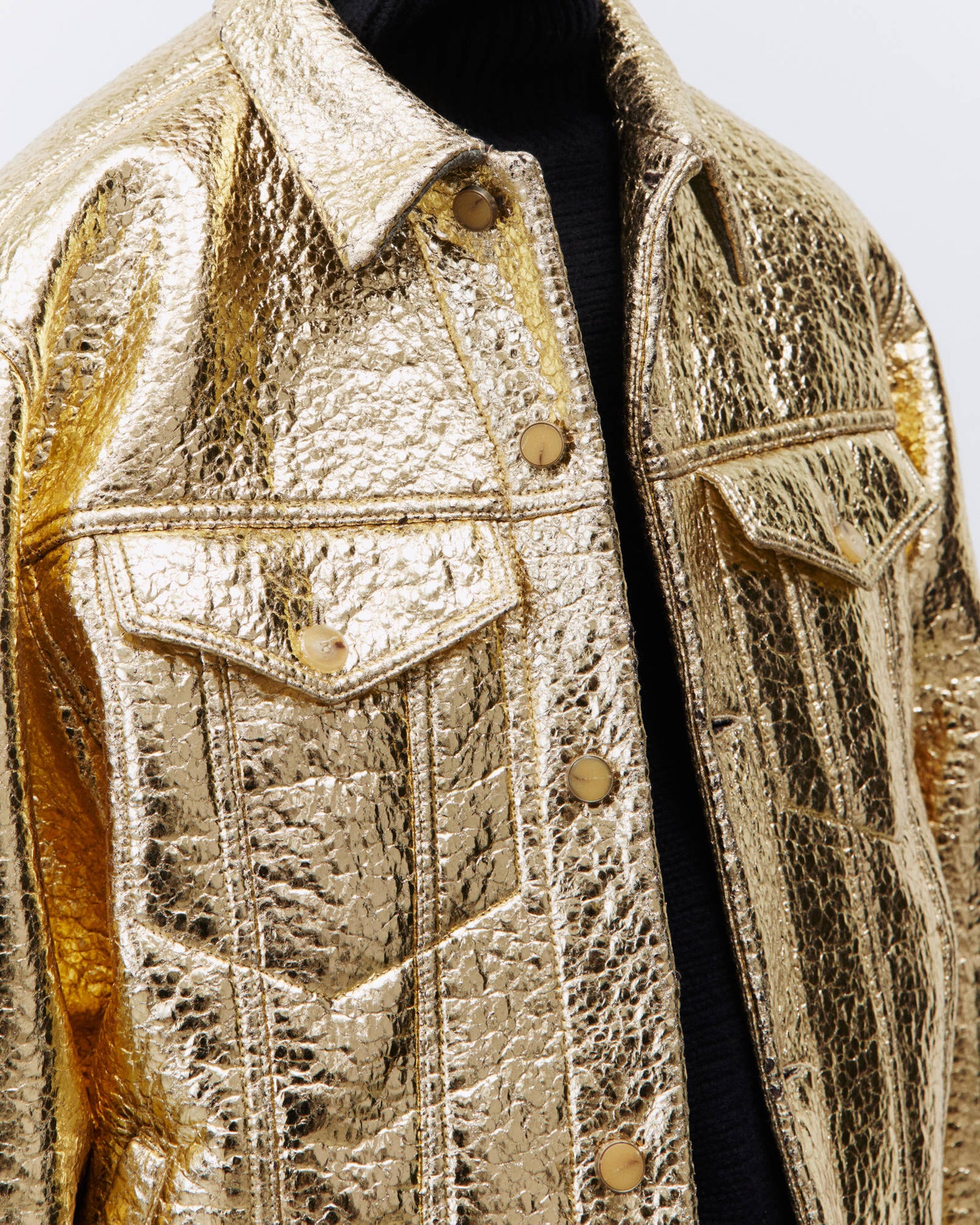 SHINY GOLD DENIM JACKET