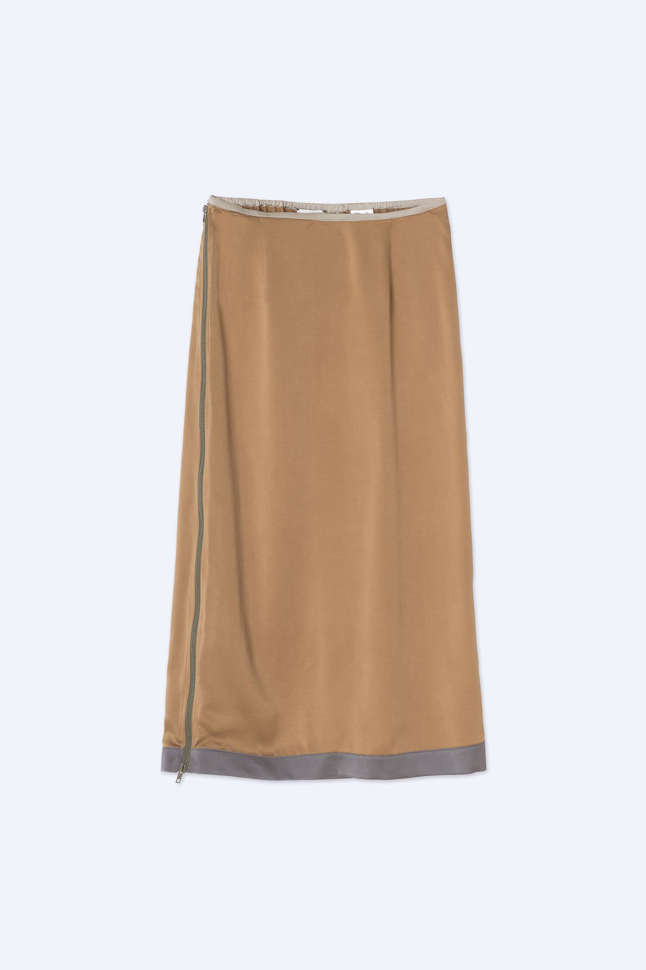 SILK SKIRT WITH CONTRASTING DETAILS