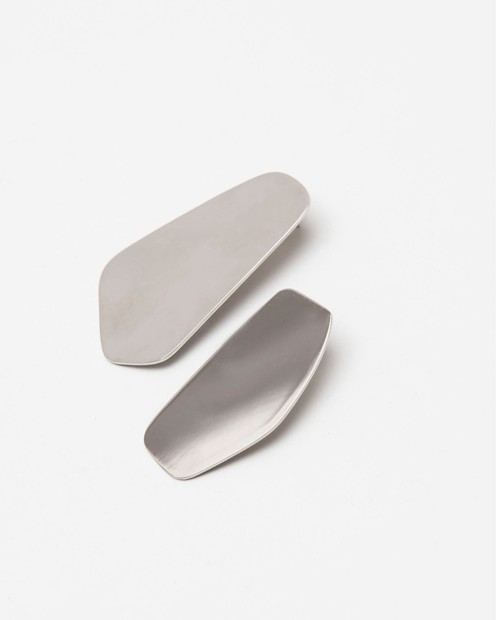 IRREGULAR EARRINGS MIRROR PLATES SILVER