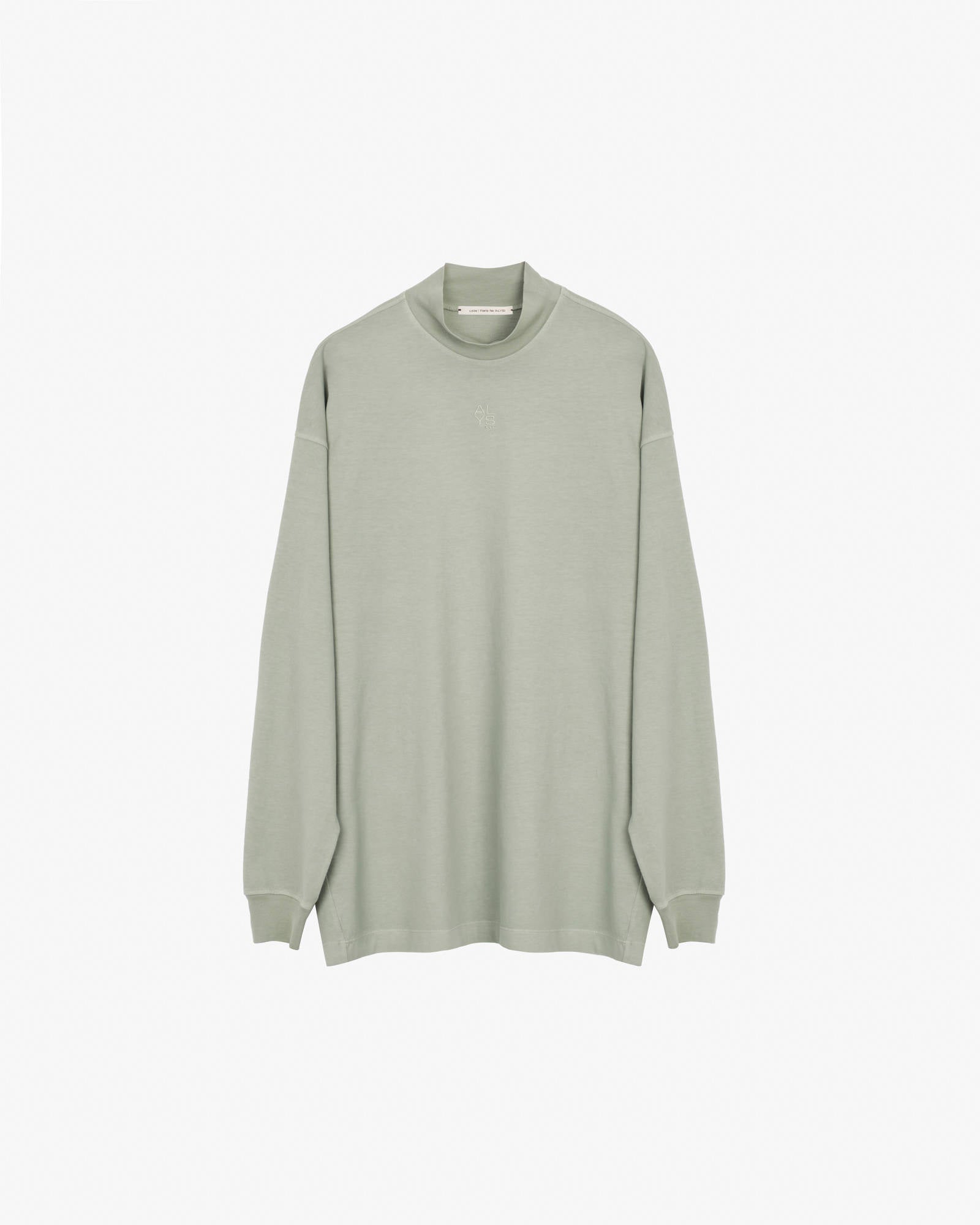 LONG SLEEVE T-SHIRT WITH EMBROIDERY SAGE