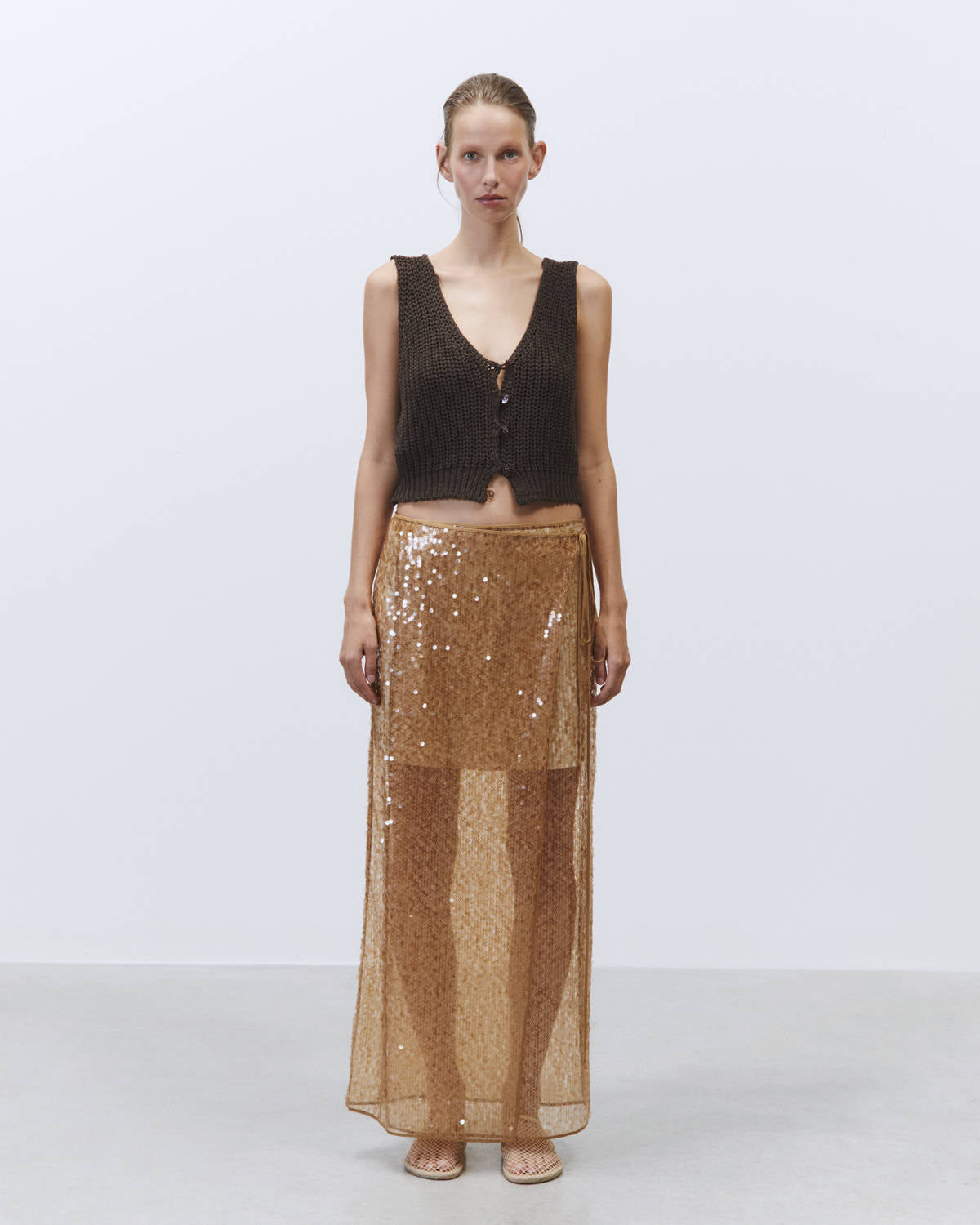 GOLD SEQUIN WALLET SKIRT