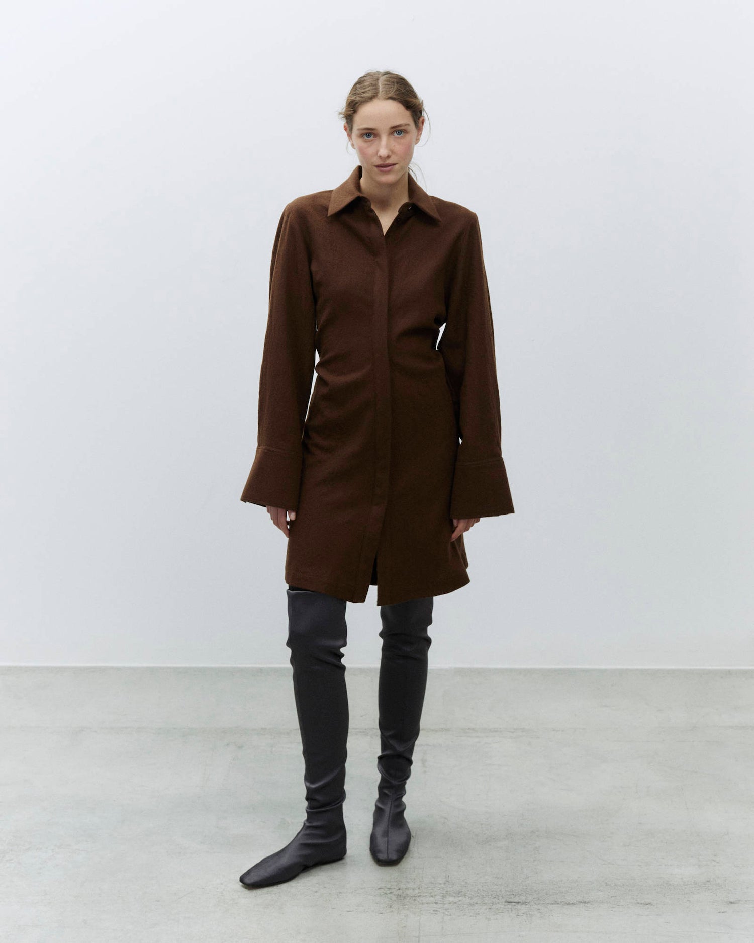 SOFT WOOL CHEMISIER DRESS
