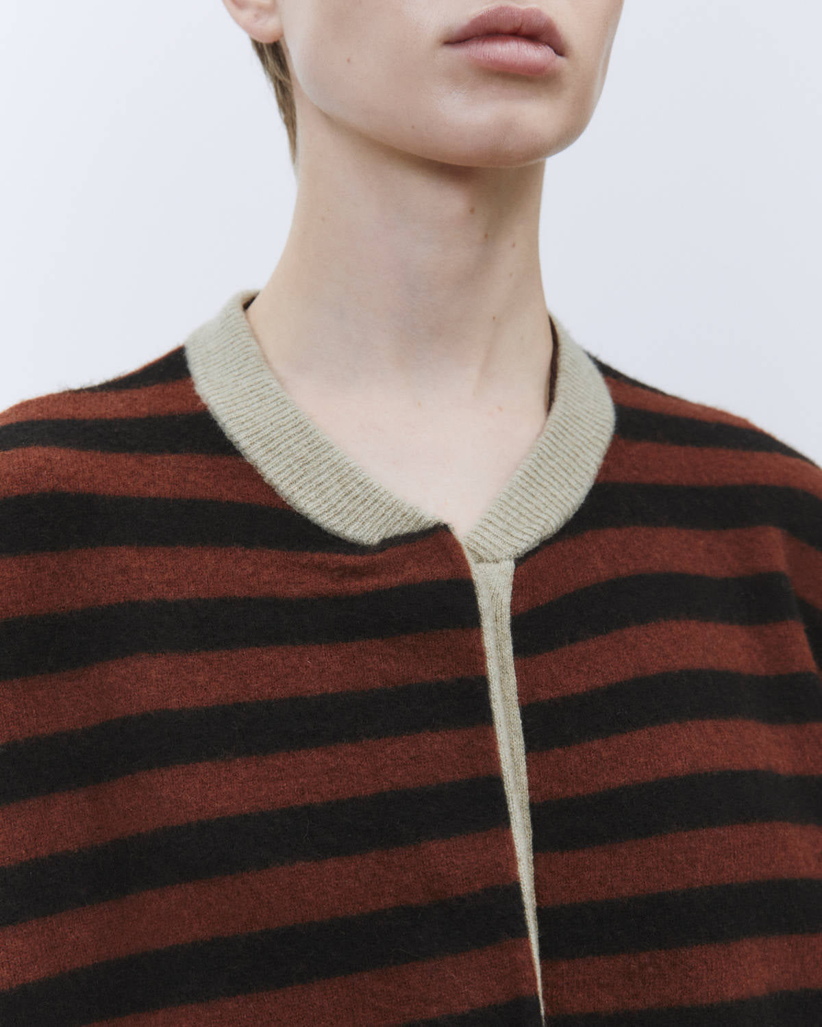 STRIPED BOMBER CARDIGAN