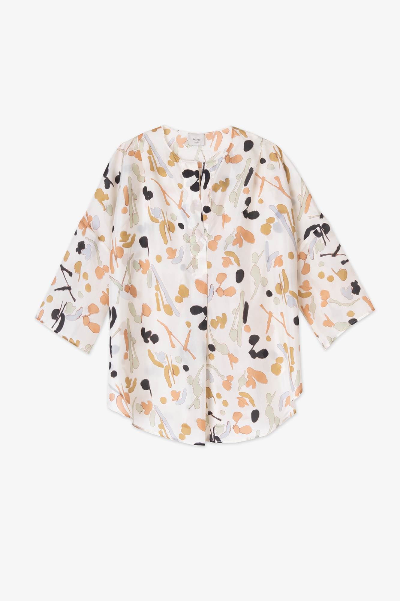 Slip-on blouse with “Silk Drops” print
