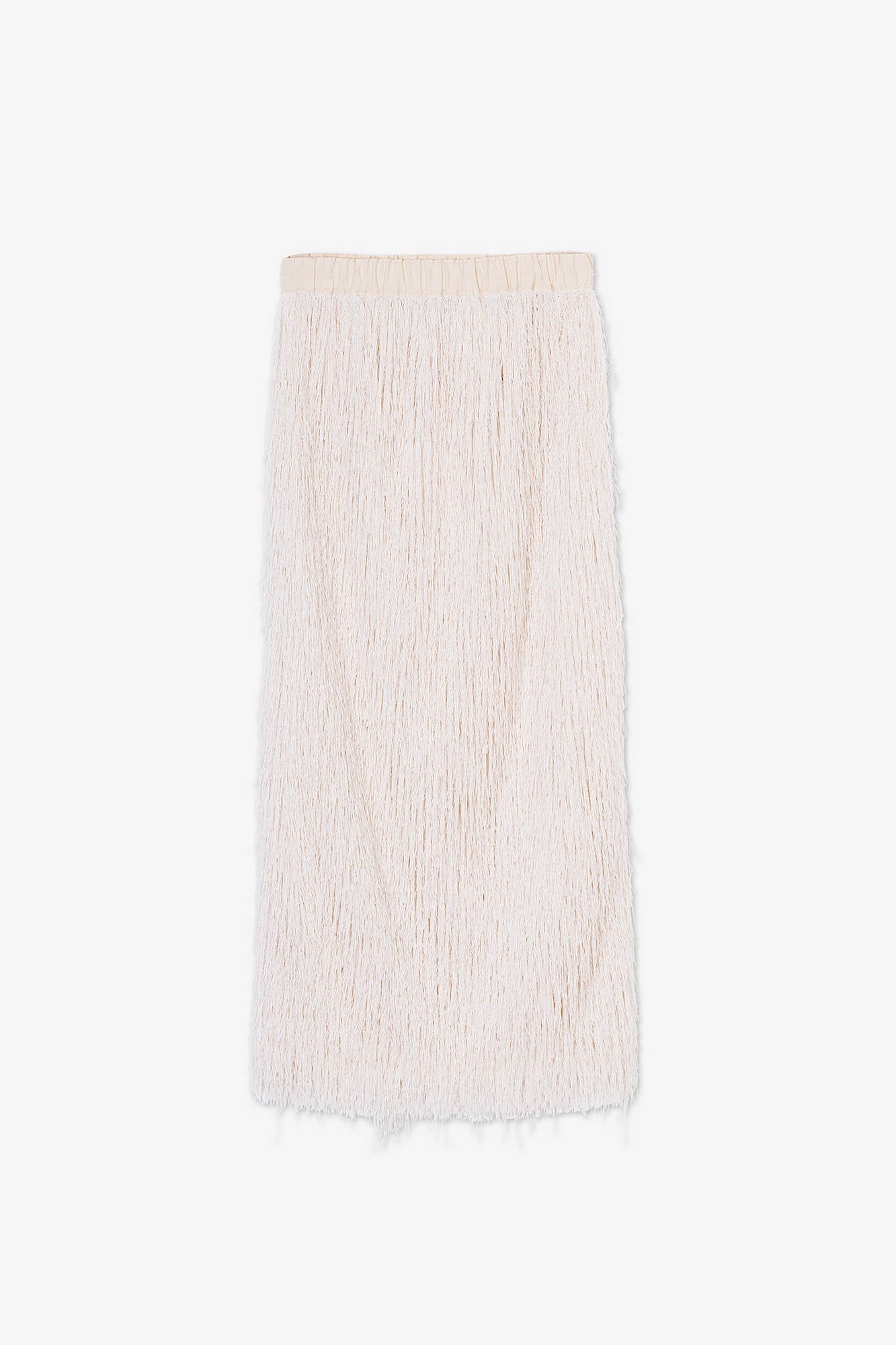 MIDI SKIRT IN FRINGED FABRIC