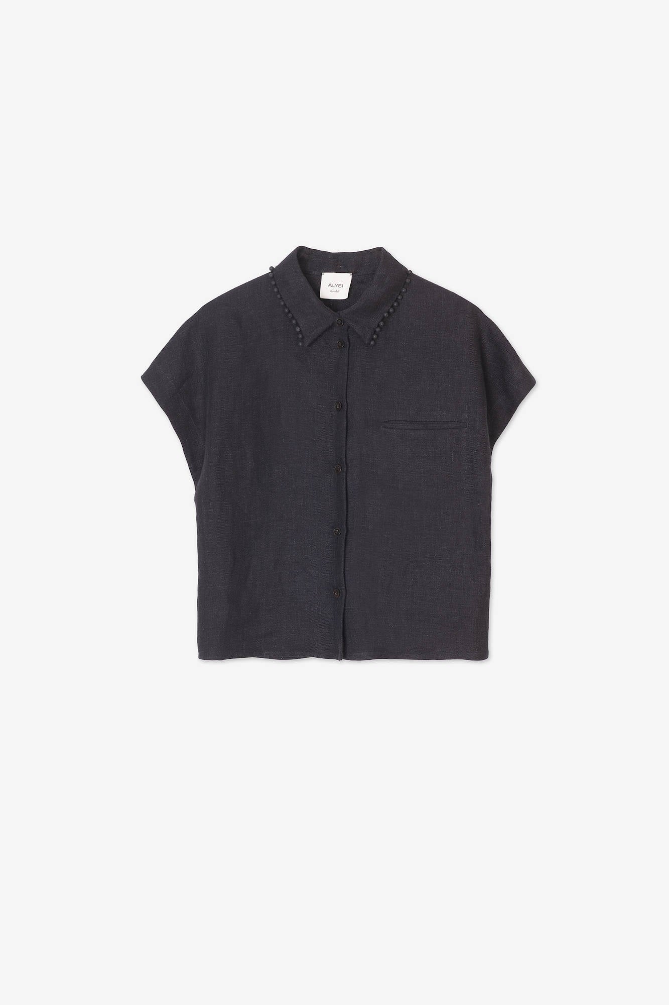 LINONE DELAVE' CROPPED SHIRT Charcoal