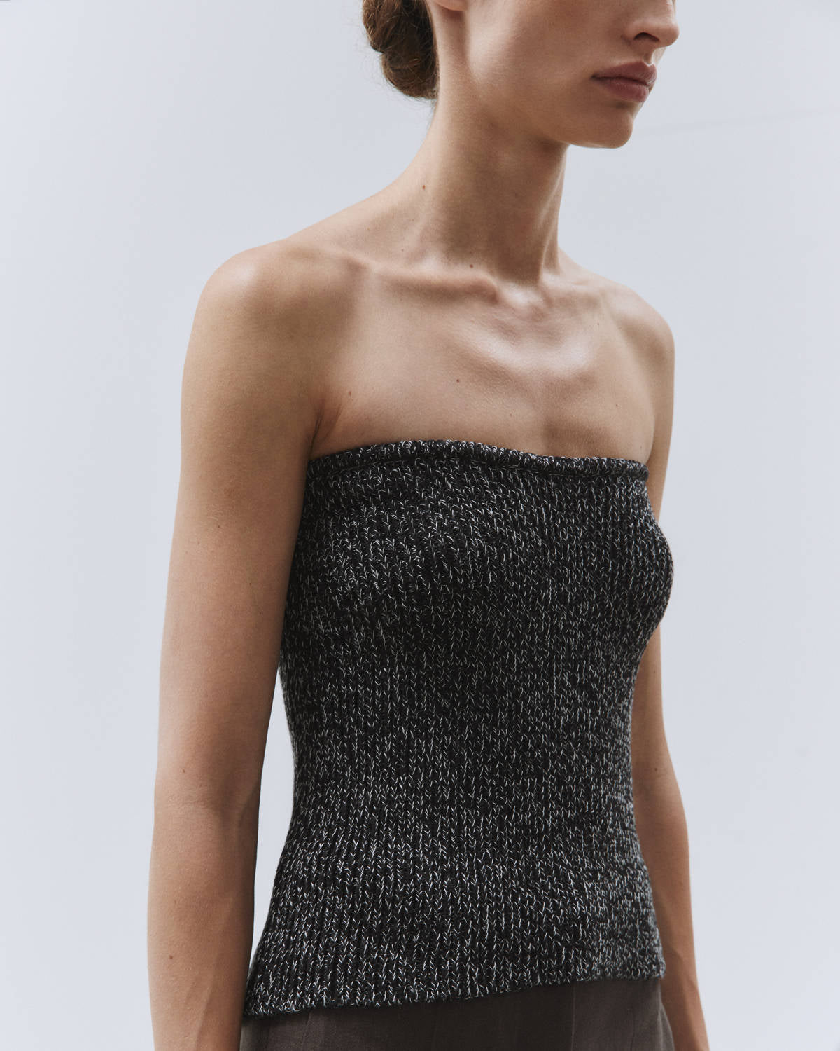 GRAINY MESH BUSTIER TOP