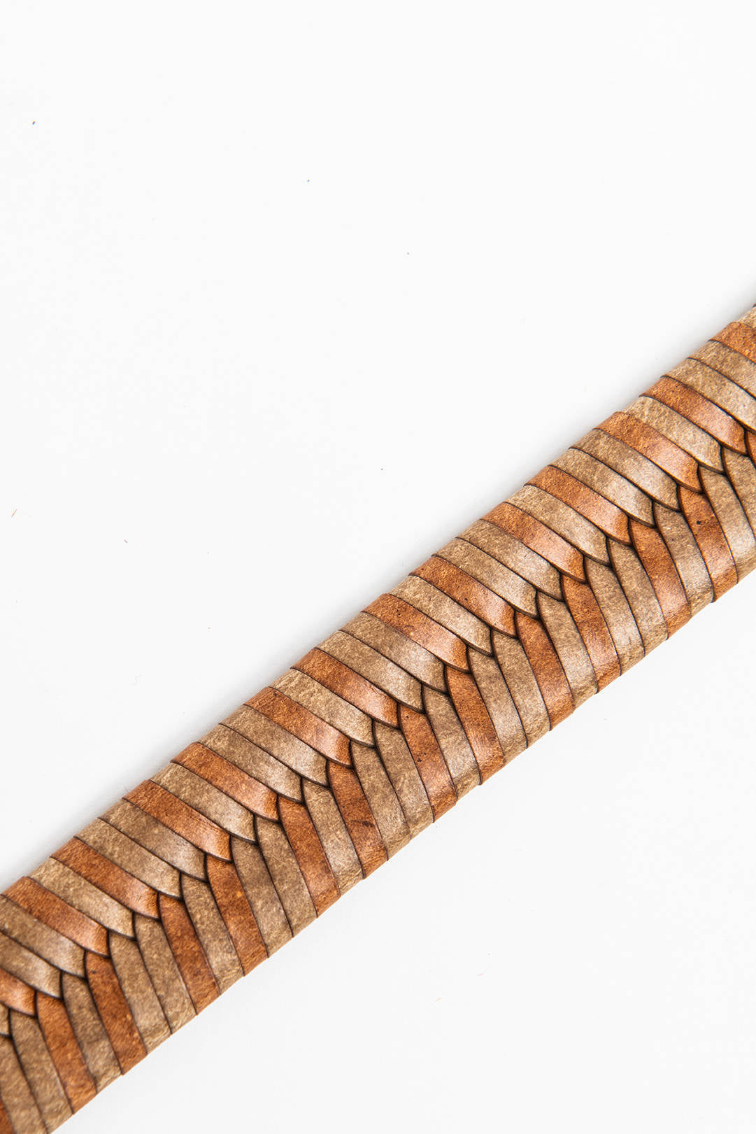 BRAIDED REGENERATED LEATHER BELT Cereal