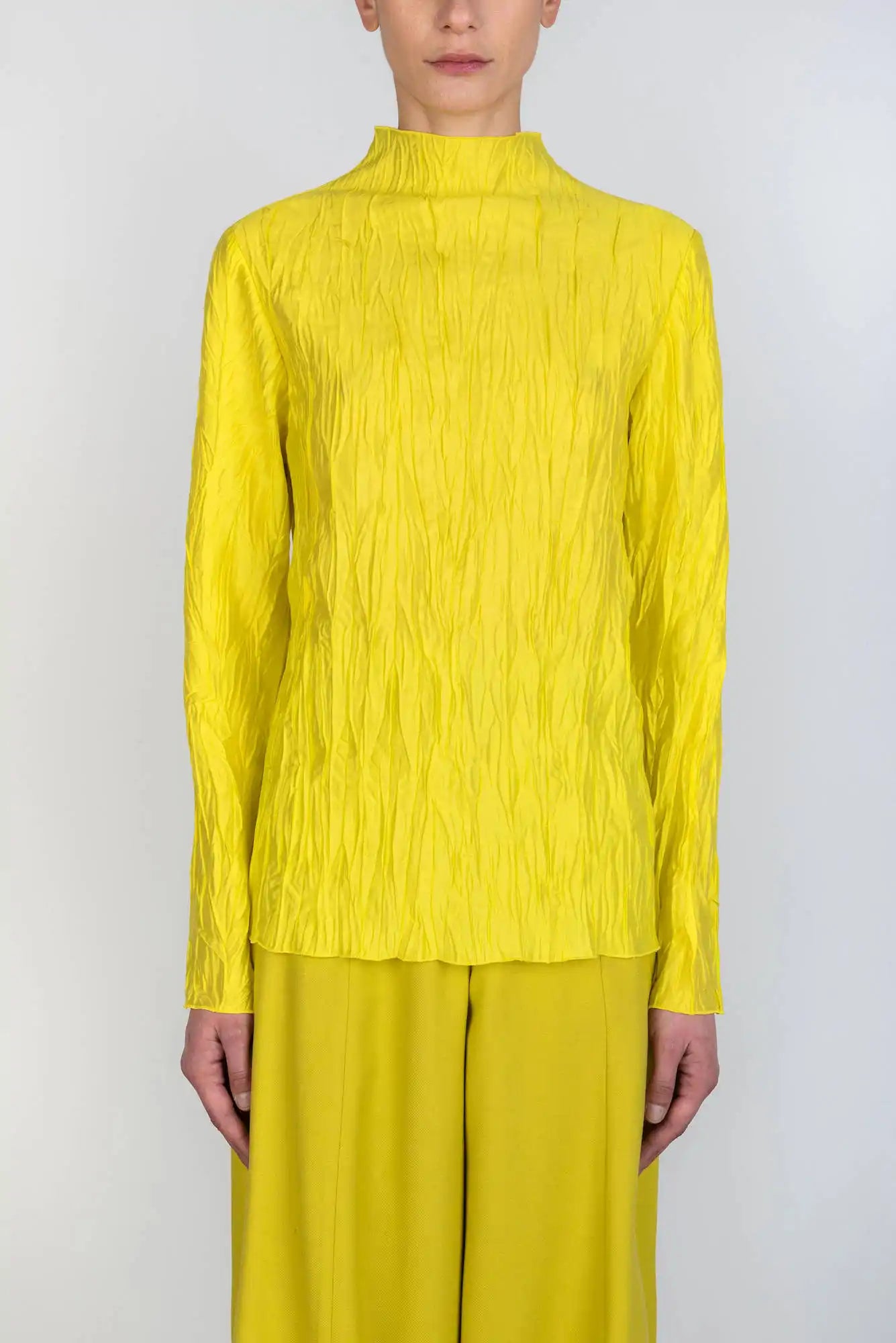 CRINKLE SILK BLOUSE