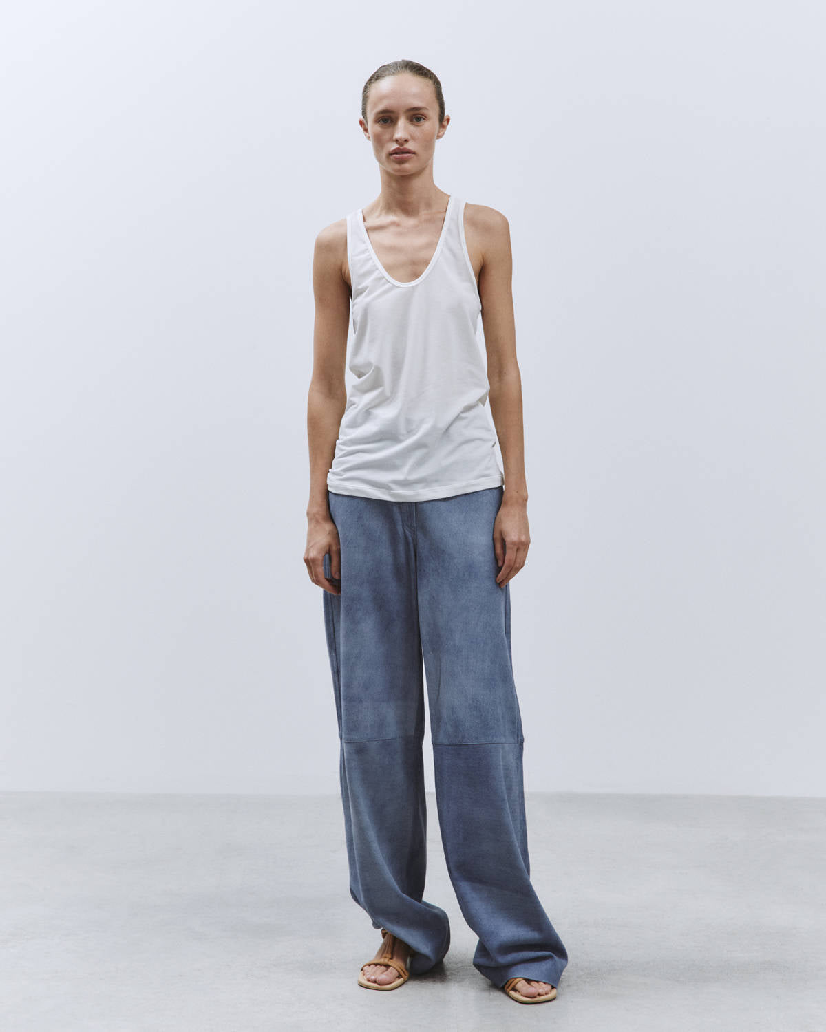 White JERSEY TOP TANK TOP