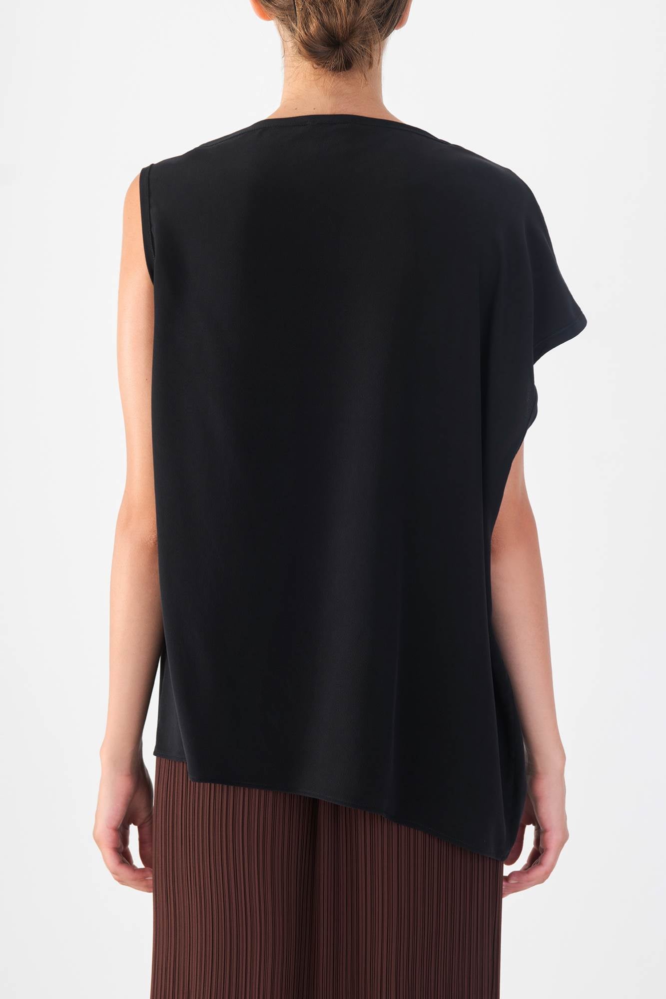 Crepe silk asymmetric blouse