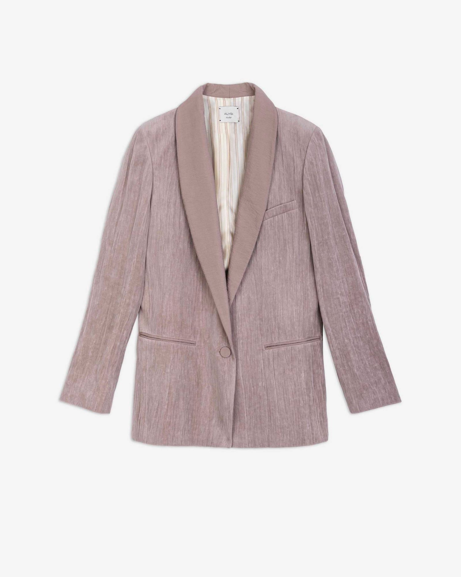 CRINKLE VELVET BLAZER