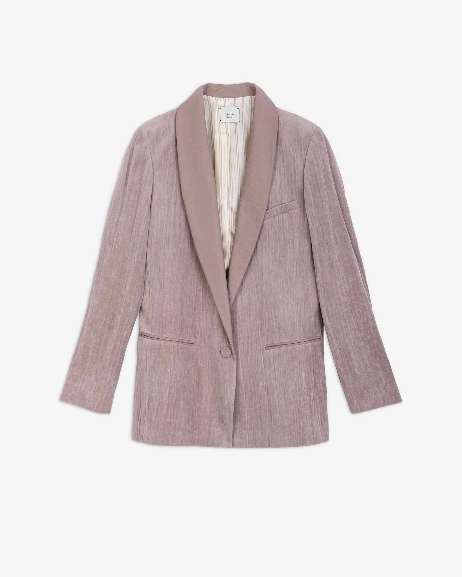 CRINKLE VELVET BLAZER