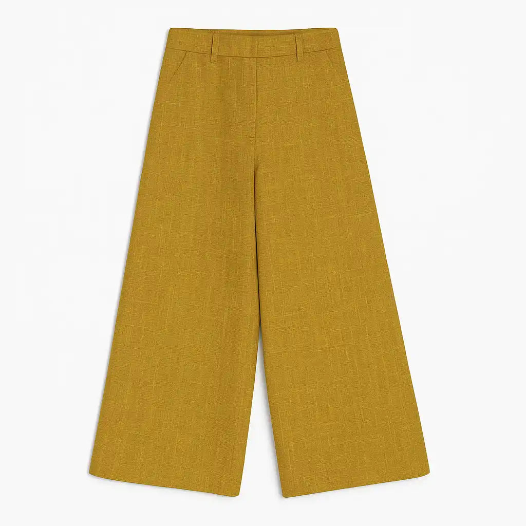 PALAZZO TROUSERS IN GRANIGLIA WOOL